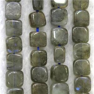 labradorite beads, square, approx 6x6mm