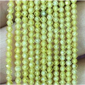 olive zircon beads, faceted round, approx 2.5mm dia