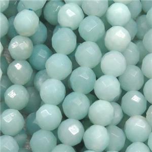 faceted round Amazonite beads ball, blue, approx 8mm dia
