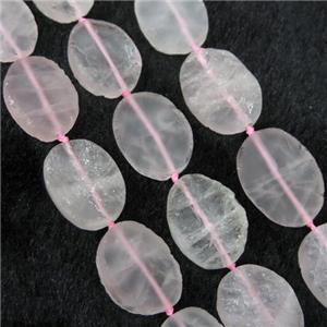 Rose Quartz bead, pink, rough oval, approx 15-20mm
