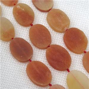 red Aventurine bead, rough oval, approx 15-20mm