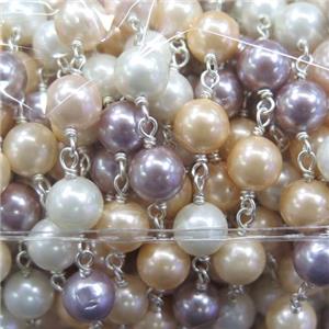 pearl Shell bead chain, approx 6mm dia