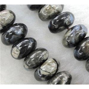 gray Opal Jasper Beads, rondelle, approx 5x8mm, 15.5 inches