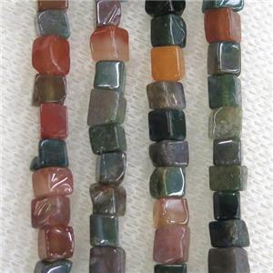 Indian Agate cube beads, approx 4x4x4mm