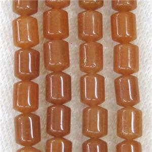 red Aventurine tube beads, approx 6x8mm
