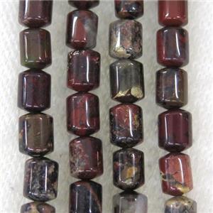 Poppy Jasper tube beads, approx 6x8mm