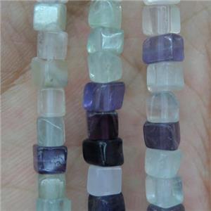 Fluorite cube beads, approx 4x4x4mm