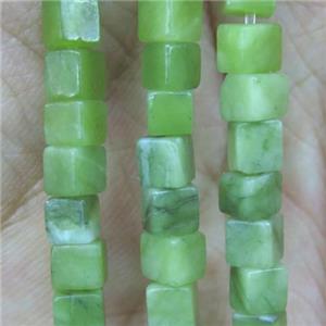 olive Taiwan Jade cube beads, approx 4x4x4mm