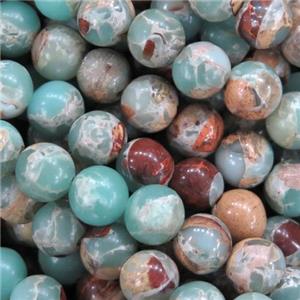 round blue Imperial Jasper beads, synthetic, approx 10mm dia
