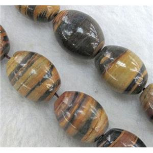 brown Opal Stone Beads, barrel, approx 20x30mm, 15.5 inches