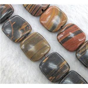 brown opal jasper beads, square, approx 14x14mm, 15.5 inches