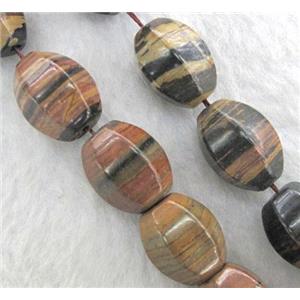brown opal stone beads, faceted barrel, approx 15x20mm, 15.5 inches