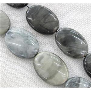 natural hawk Eye Stone beads, oval, approx 20x30mm, 15.5 inches