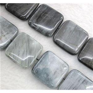 natural hawk Eye Stone beads, square, approx 30x30mm, 15.5 inches