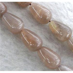 Sunstone beads, teardrop, approx 8x12mm, 15.5 inches