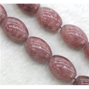 Strawberry Quartz beads, barrel, approx 13x18mm, 15.5 inches
