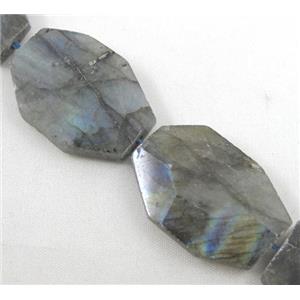 Labradorite beads, freeform, faceted, approx 25-30mm, 15.5 inches