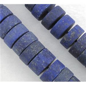 matte lapis lazuli heishi beads, approx 12mm dia, 6-9mm thickness, 15.5 inches