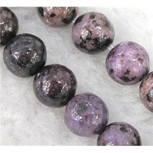 natural purple lepidolite beads, round, approx 8mm dia, 15.5 inches