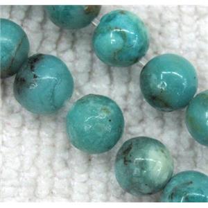 Chinese Larimar Beads, round, blue, approx 12mm dia, 15.5 inches
