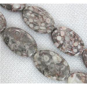 jasper bead, flat oval, approx 20x30mm