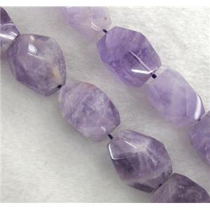 purple Chalcedony nugget beads, faceted freeform, approx 12-22mm