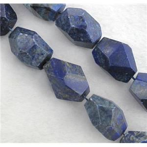 lapis lazuli nugget bead, freeform, blue, approx 12-22mm