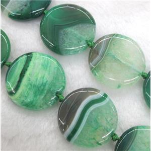 green druzy agate circle beads, approx 35mm dia, 15.5 inches