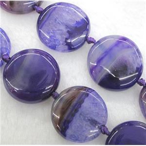 purple druzy agate circle beads, approx 30mm dia, 15.5 inches