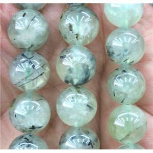 prehnite beads, round, green, approx 12mm dia, 15.5 inches