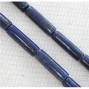 lapis lazuli beads, tube, approx 6x20mm.