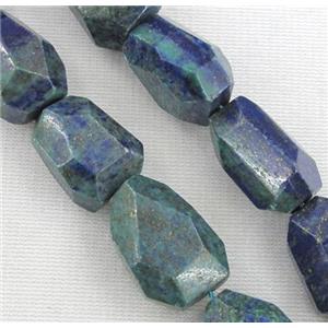 Azurite beads, faceted freeform, approx 15-20mm