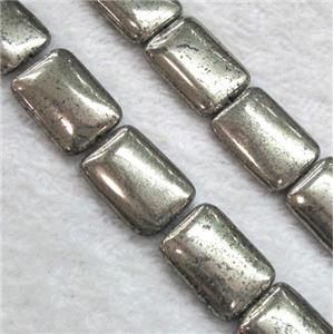 pyrite beads, rectangle, approx 8x10mm