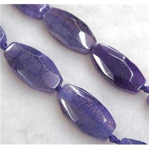 purple dragon veins agate bead, faceted barrel, approx 15-30mm