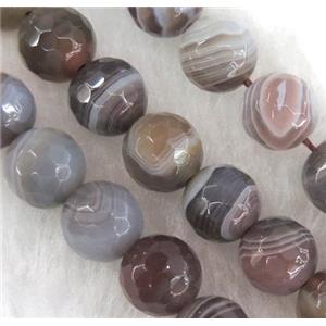 natural gray botswana agate beads, faceted gray, approx 8mm dia, 15.5 inches