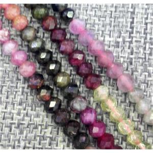 tourmaline beads, faceted rondelle, multi Color, approx 3x5mm