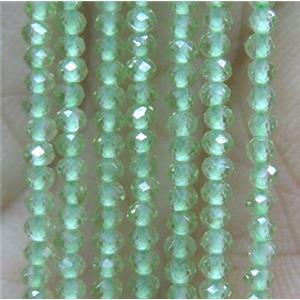 tiny Peridot Beads, green, faceted rondelle, approx 1.5x2mm
