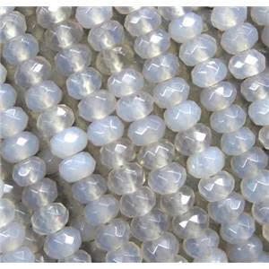 tiny gray agate beads, faceted rondelle, approx 2x4mm