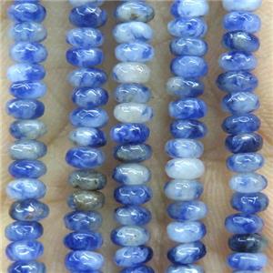 tiny blue sodalite beads, faceted rondelle, approx 2x4mm