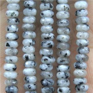 Chinese snowflake jasper beads, faceted rondelle, approx 2x4mm