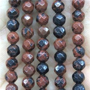 tiny Autumn Jasper beads, faceted round, approx 4mm dia