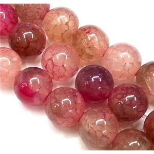 pink veins agate beads, round, 8mm dia, approx 48pcs per st