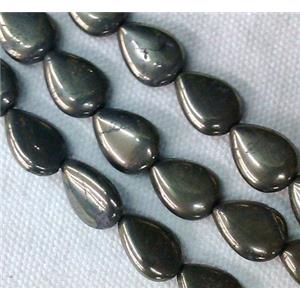 natural Pyrite Beads, teardrop, 10x14mm