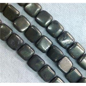 natural Pyrite Beads, square, 12x12mm