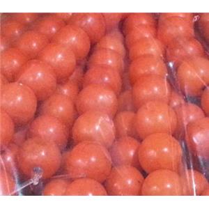 synthetic Turquoise beads, orange, round, 12mm dia, approx 31pcs per st