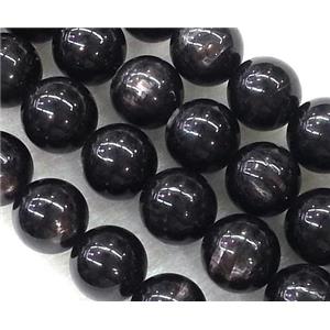 black Hornblende beads, round, approx 8mm dia