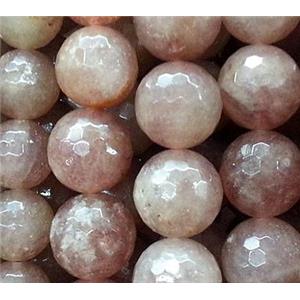 rose jade bead, faceted round, approx 12mm dia, 31pcs per st
