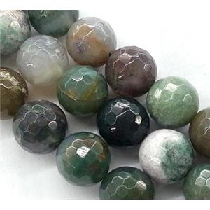 Indian Agate beads, faceted round, 12mm dia, approx 31pcs per st