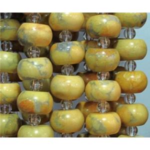 yellow jasper bead, wheel, 11mm, approx 39pcs per st