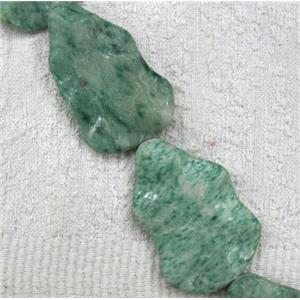green rain jasper bead, cucurbit, approx 35x45mm, 7pcs per st